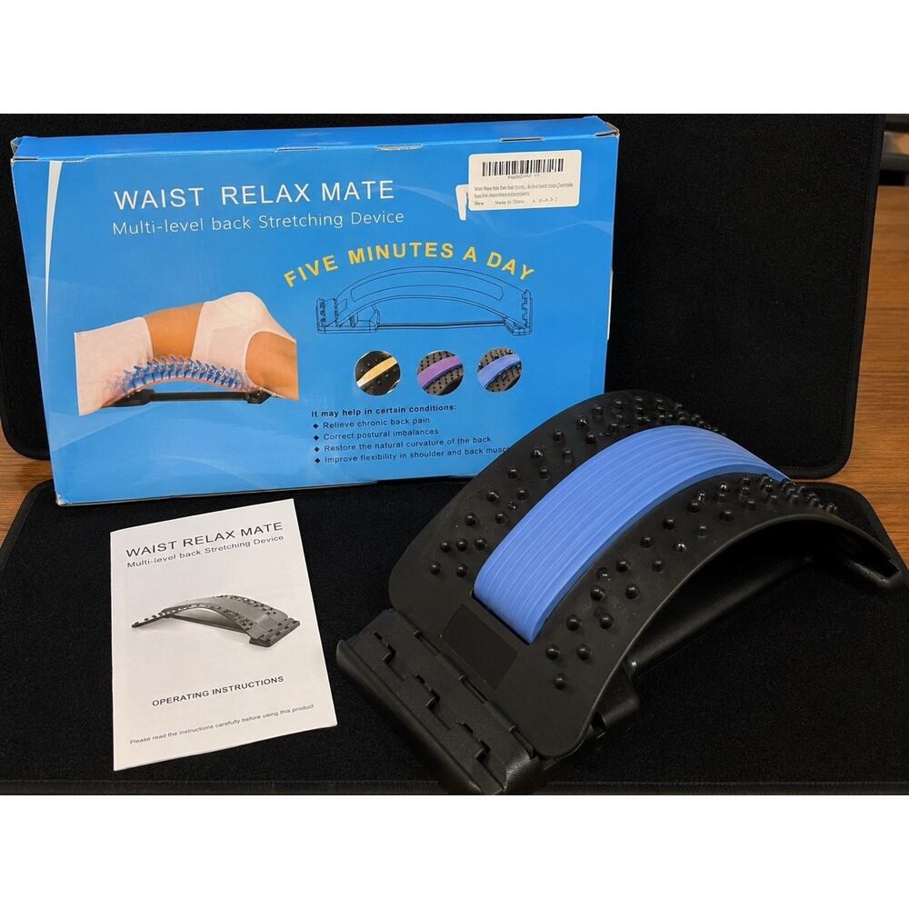 Waist Relax Mate Multi-Level Back Stretching Device w/ Massage – New